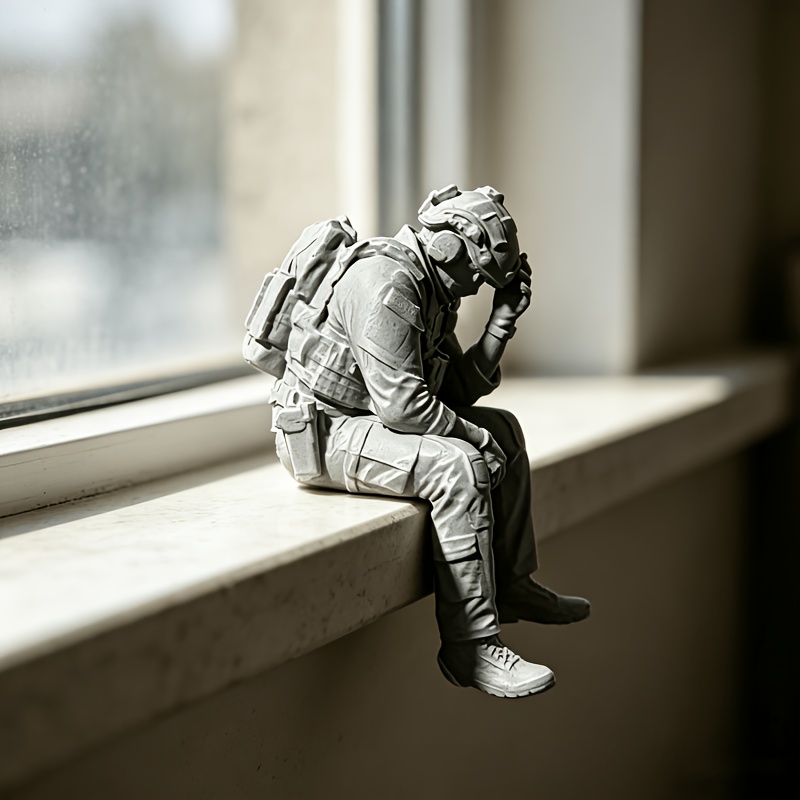 3D Printing Action Figure - 3D Printed Mini Sitting Tired Soldier